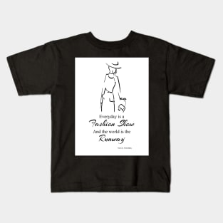 Coco “Everyday is a fashion show and the world is the runway” Kids T-Shirt